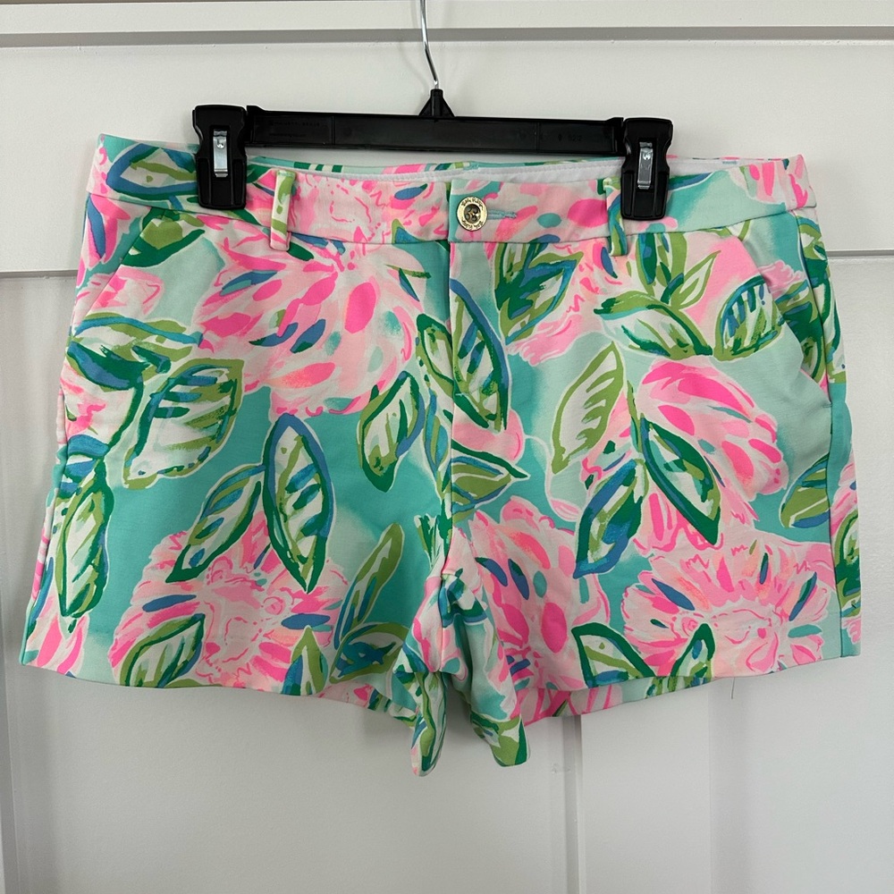 Lilly Pulitzer Pink and Green Floral Shorts